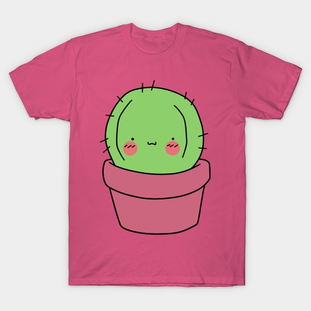 Blushing Potted Cactus T-Shirt by saradaboru